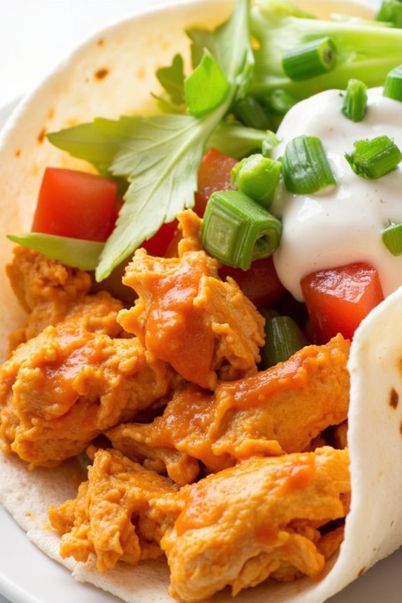 spicy buffalo chicken wraps