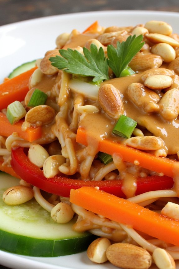 spicy peanut noodle salad
