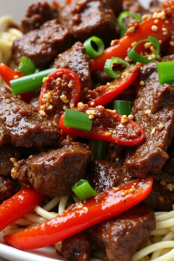 spicy szechuan beef stir fry