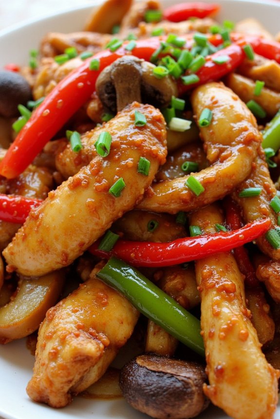 spicy szechuan chicken stir fry