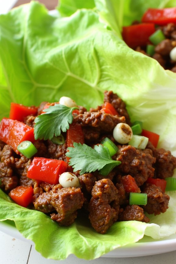 spicy thai beef wraps