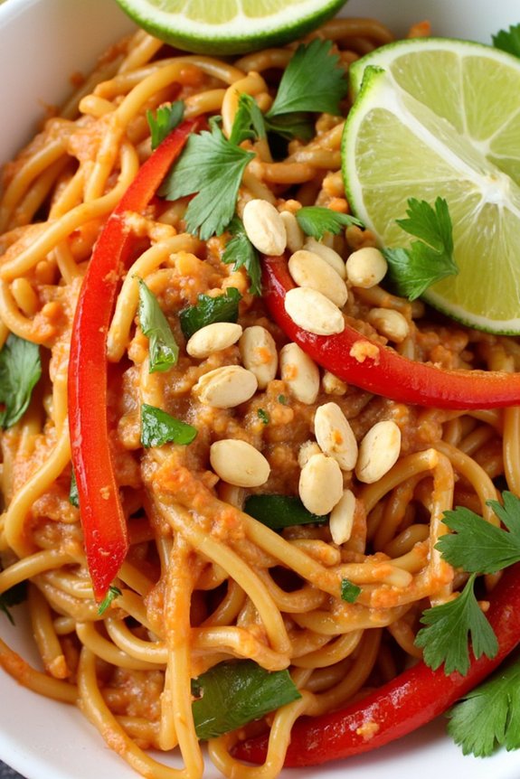 spicy thai peanut noodles recipe