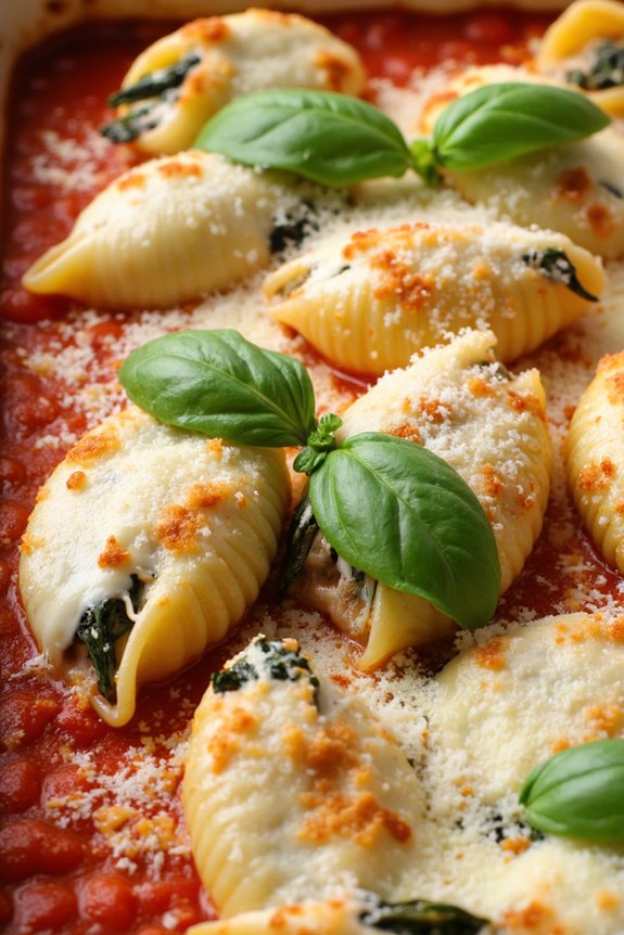 spinach and ricotta shells