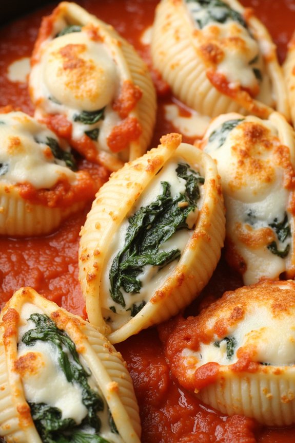 spinach cheese stuffed shells