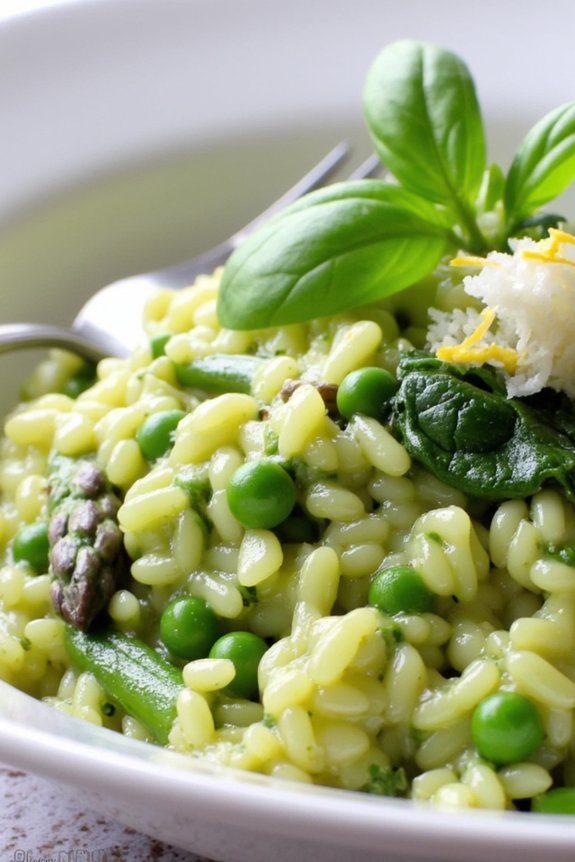 spring vegetable creamy risotto