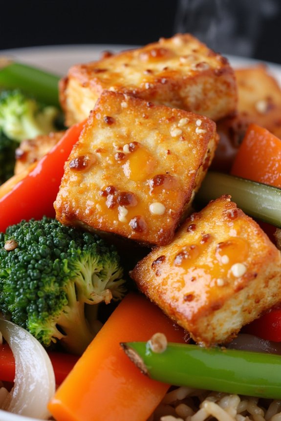 sweet and sour tofu stir fry