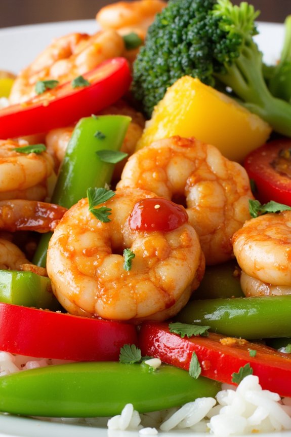 sweet chili shrimp stir fry