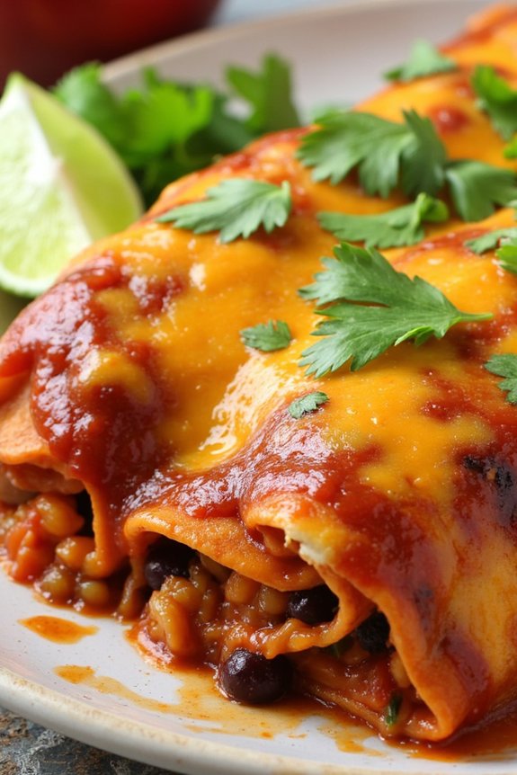 sweet potato black bean enchiladas