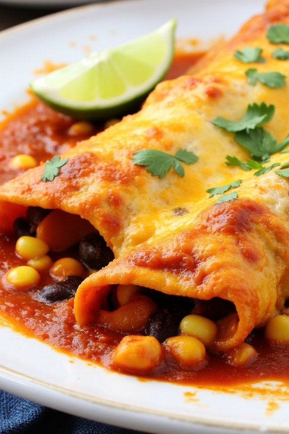 sweet potato black bean enchiladas