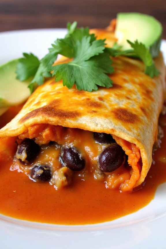sweet potato black bean enchiladas