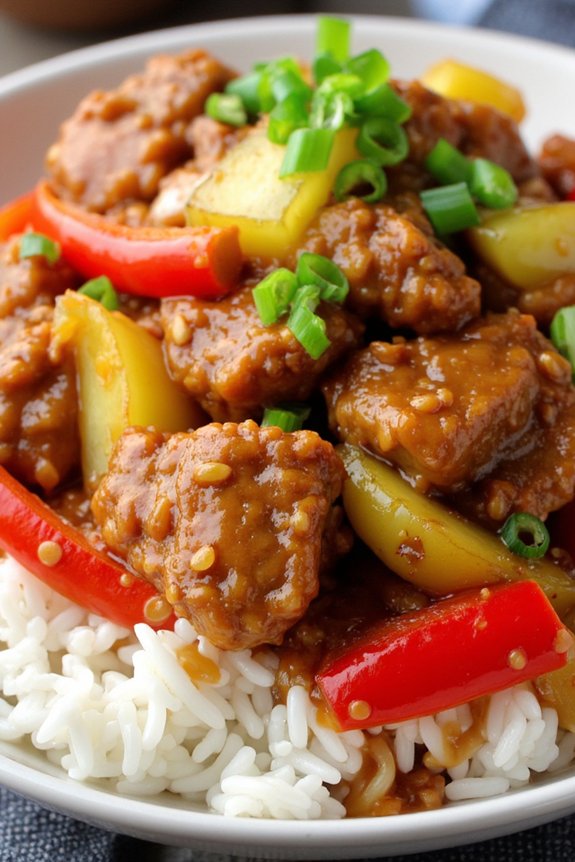 sweet sour pork rice