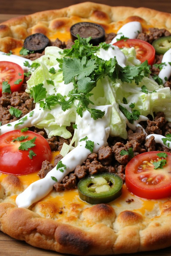 taco flavored flatbread pizza