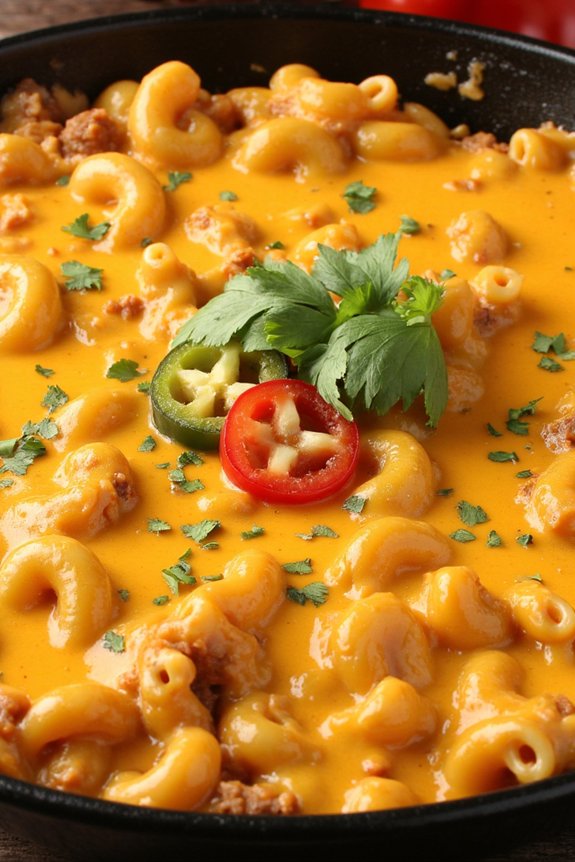 taco mac and cheese skillet