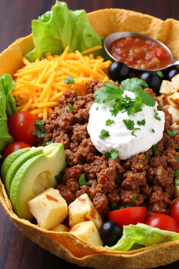 taco salad in bowls