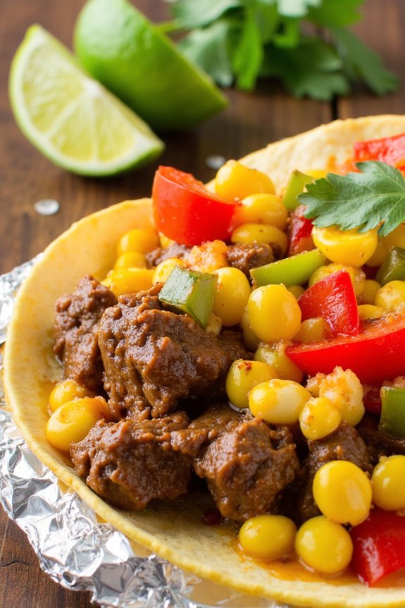 taco spiced beef foil wraps