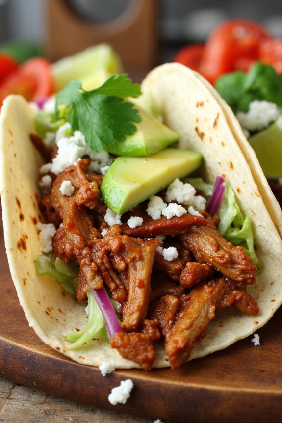 tender pulled pork tacos