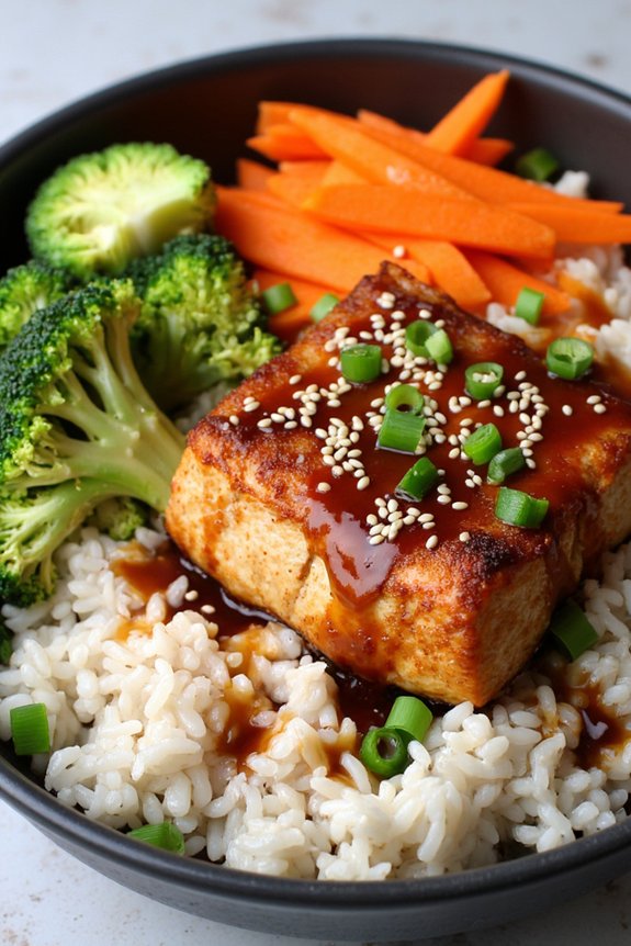 teriyaki salmon rice bowl