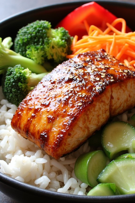 teriyaki salmon rice bowl