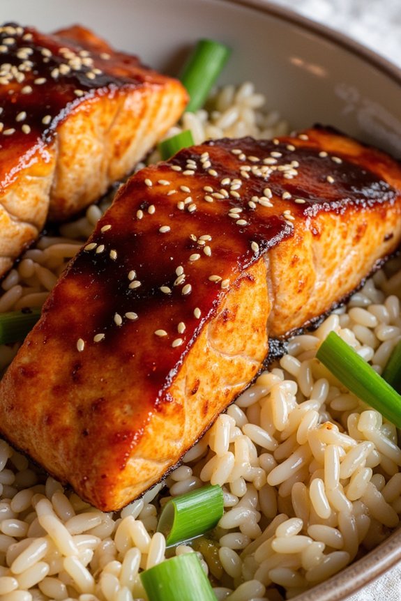 teriyaki salmon with rice