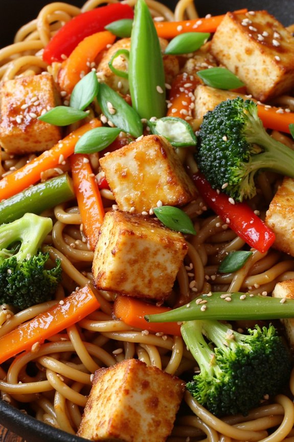 teriyaki tofu noodle stir fry