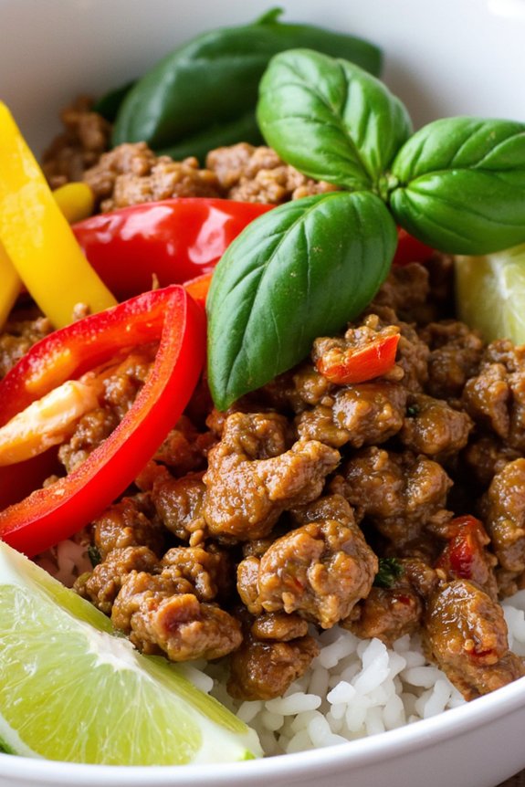 thai basil turkey bowl