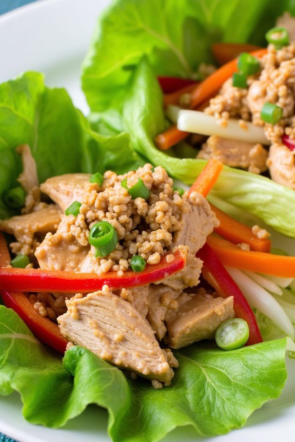thai peanut chicken wraps