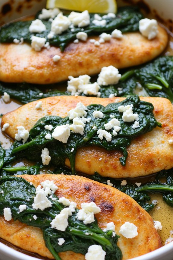 tilapia with spinach and feta