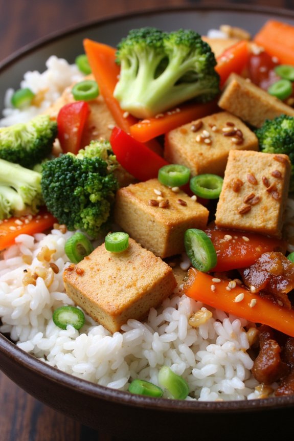 tofu vegetable rice bowl