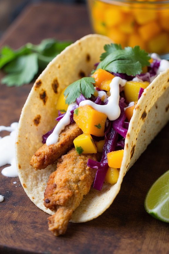 tropical spicy chicken tacos