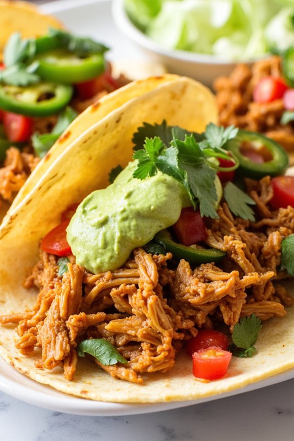 vegan tacos with avocado crema