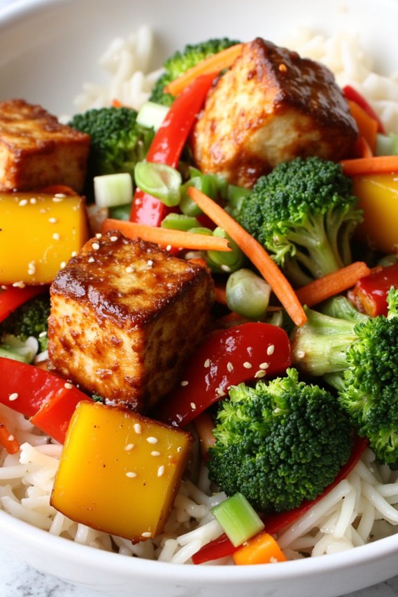 vegan teriyaki tofu stir fry