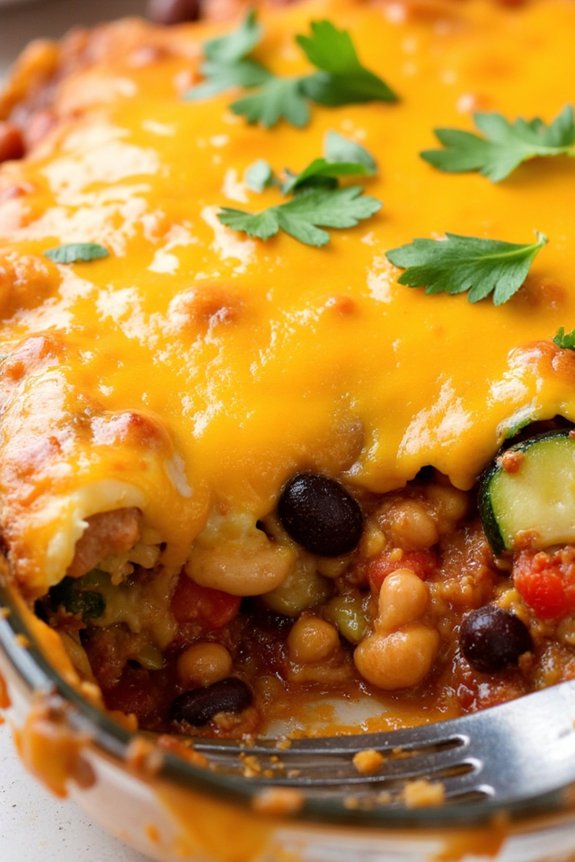 vegetable bean enchilada casserole