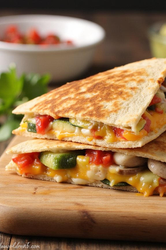 vegetable cheese filled tortillas