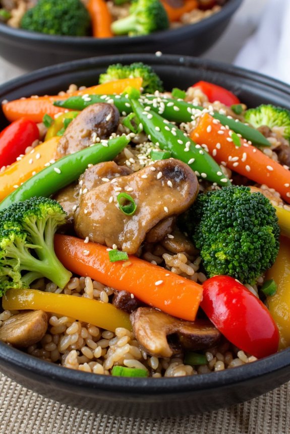 vegetable stir fry with rice