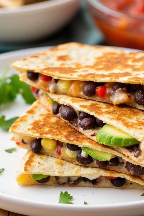vegetarian black bean quesadillas