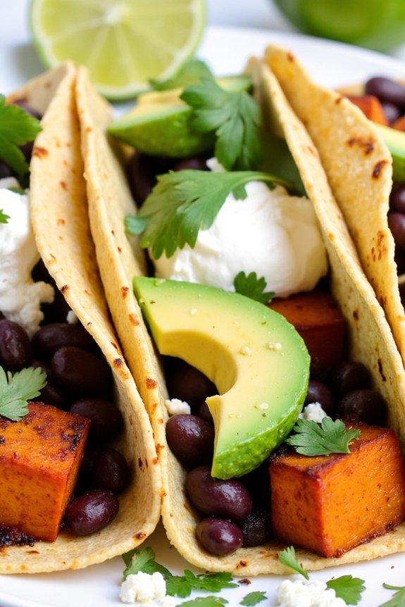 vegetarian tacos with sweet potatoes