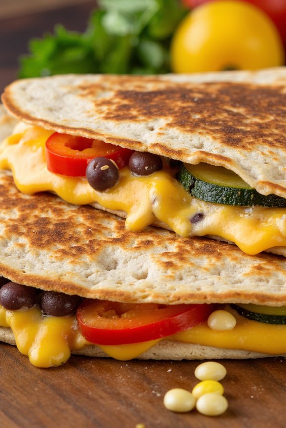 veggie packed cheese quesadillas