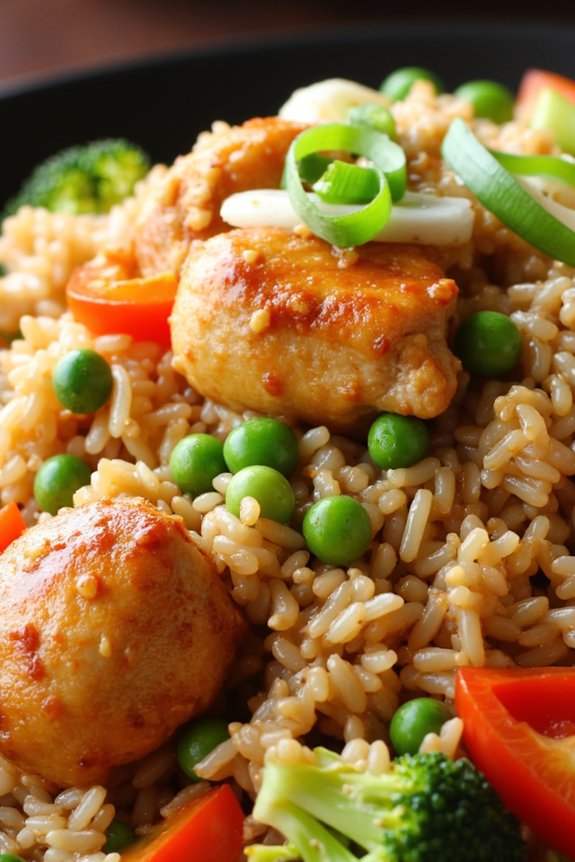 veggie packed chicken fried rice