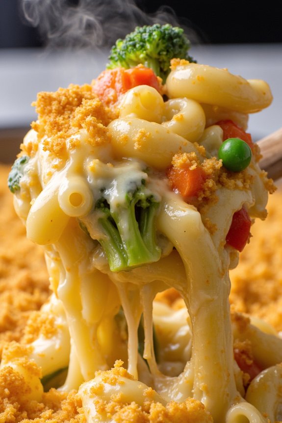veggie packed creamy mac and cheese
