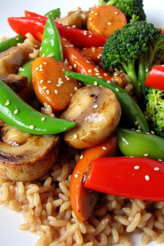 veggie stir fry with brown rice