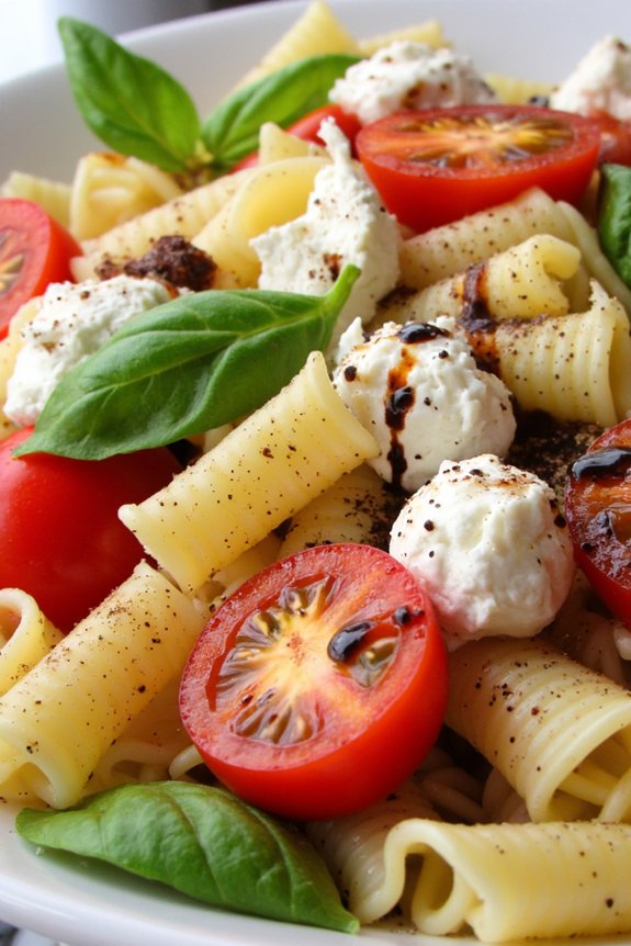 vibrant caprese pasta salad