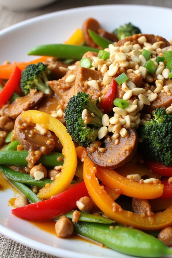 vibrant peanut vegetable stir fry