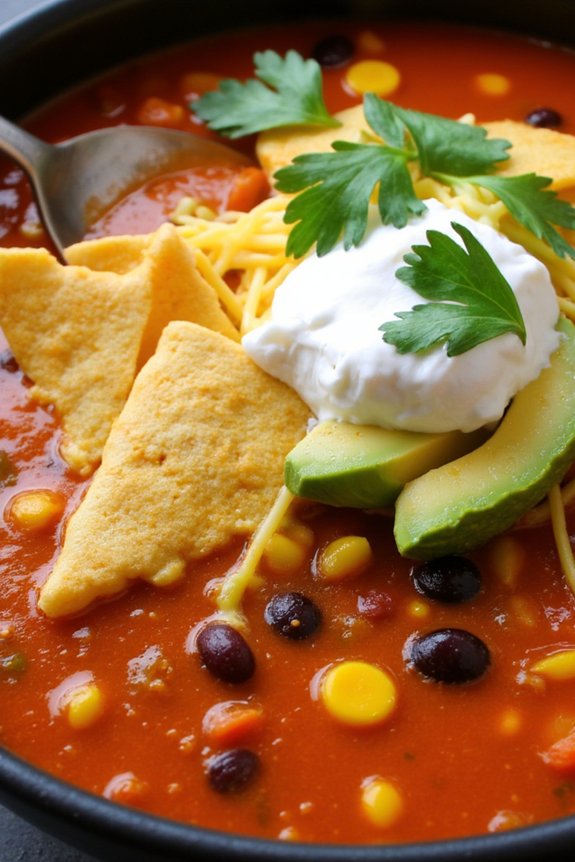 vibrant spicy tortilla soup