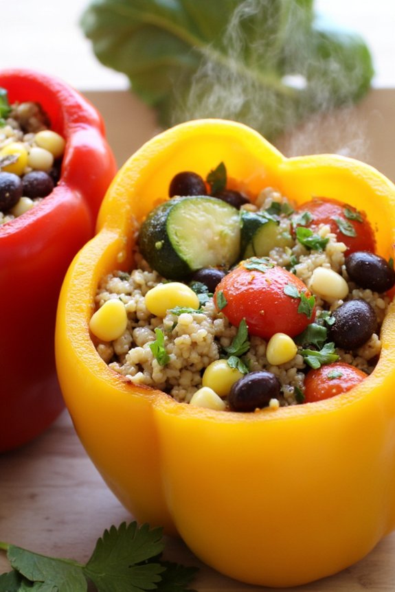 vibrant vegan stuffed peppers