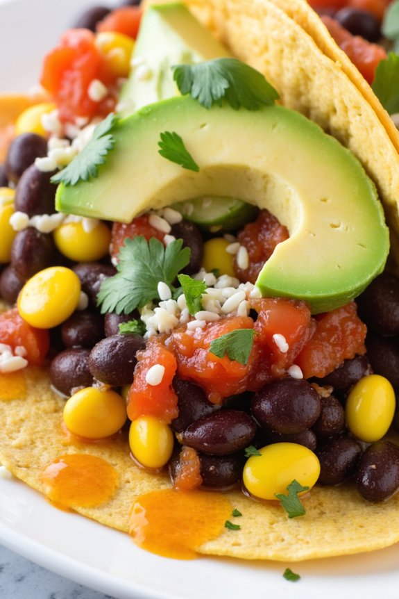 zesty vegetarian black bean tacos