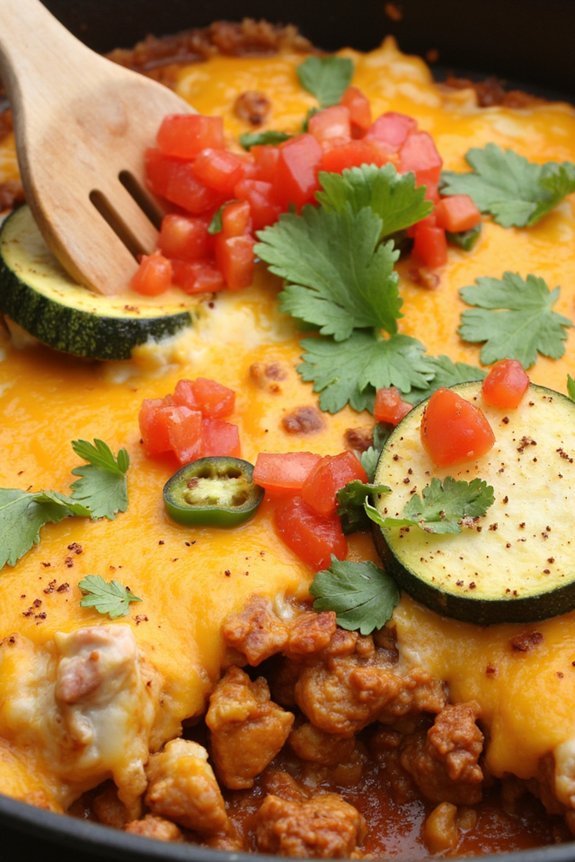zucchini beef enchilada skillet