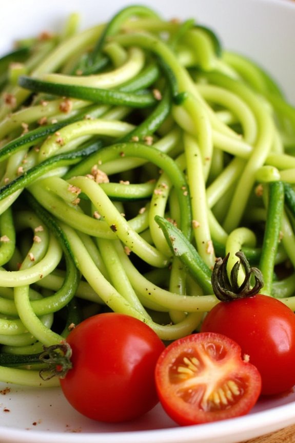 zucchini noodles with avocado pesto
