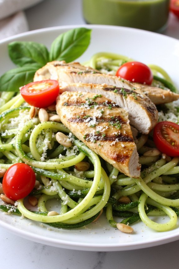 zucchini noodles with grilled chicken
