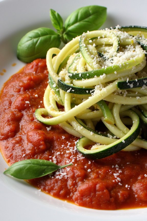 zucchini noodles with marinara