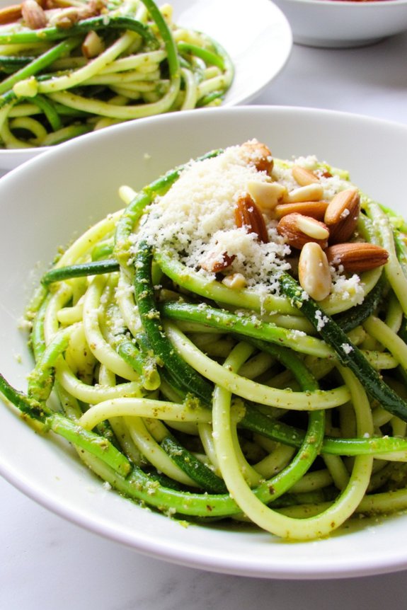 zucchini noodles with pesto